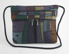 T14 Ipad Bag in G78 Purple and Teal Aerial View Fabric